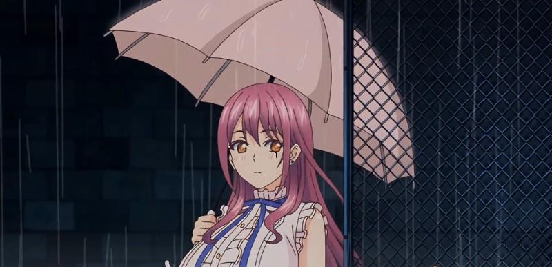椎野麻美在雨中的室外场景