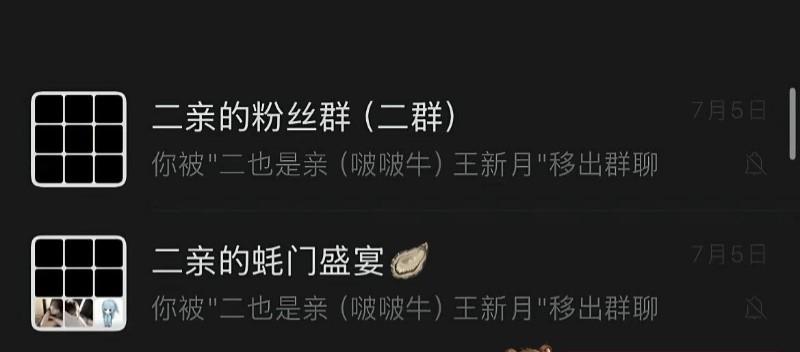 二也是亲账号关系栏聊天截图