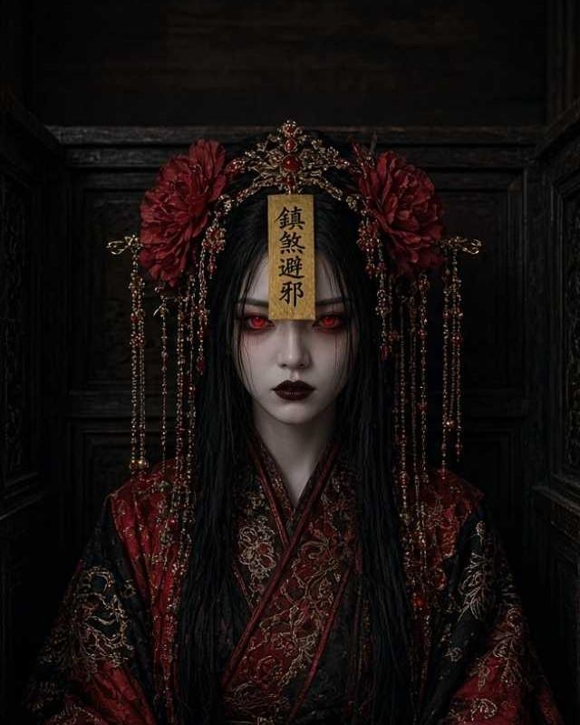 冥婚血怨中红衣新娘正面造型